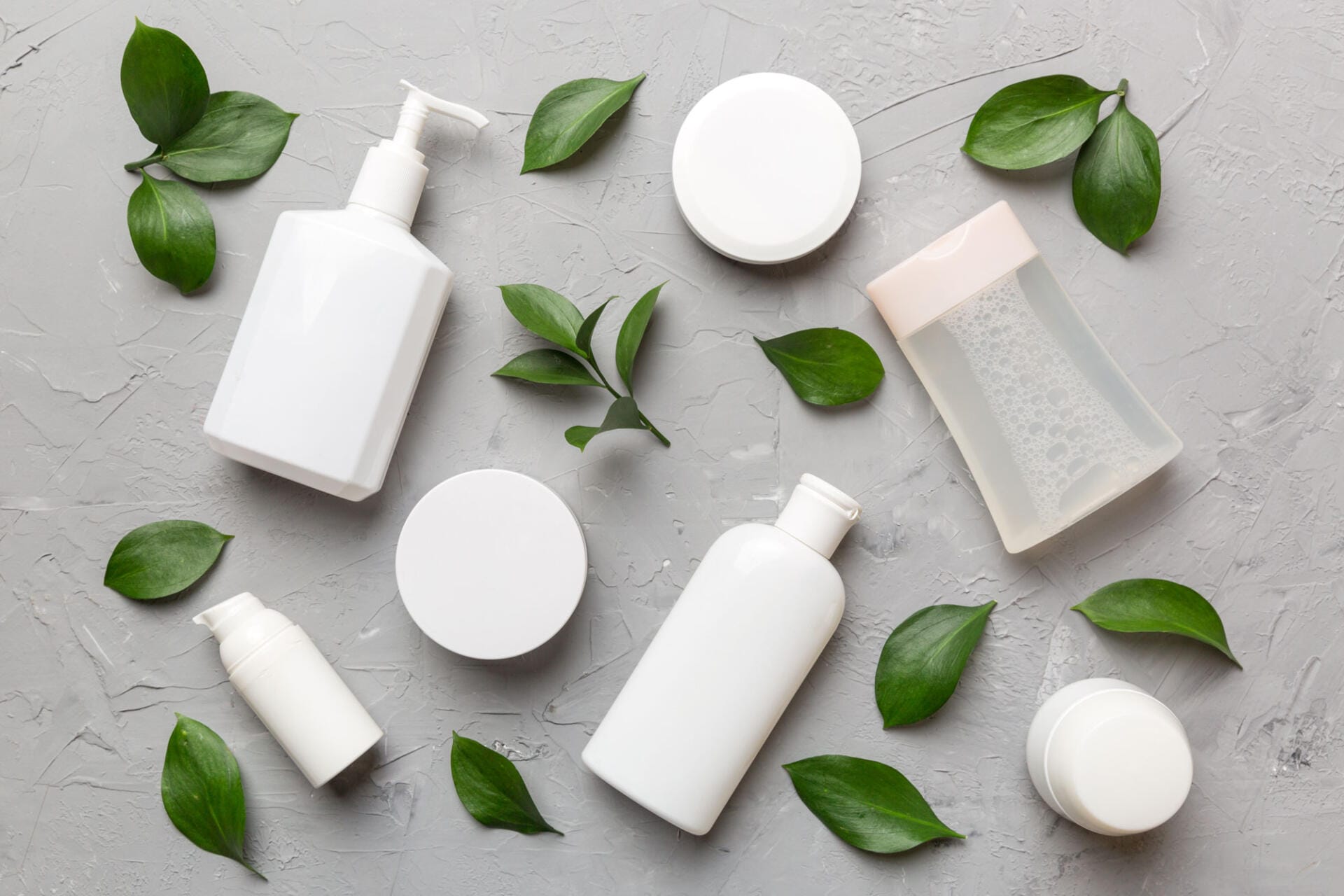 organic cosmetic products with green leaves on cem 2024 11 08 17 52 19 utc